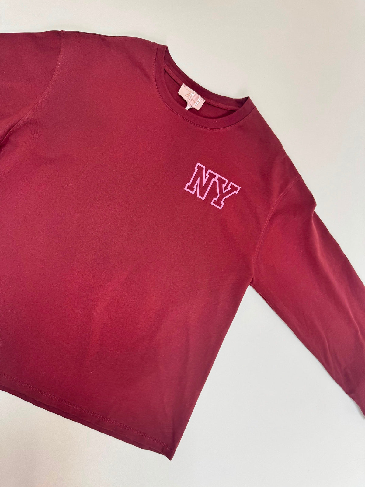 Statement Sweater burgundy NEW YORK
