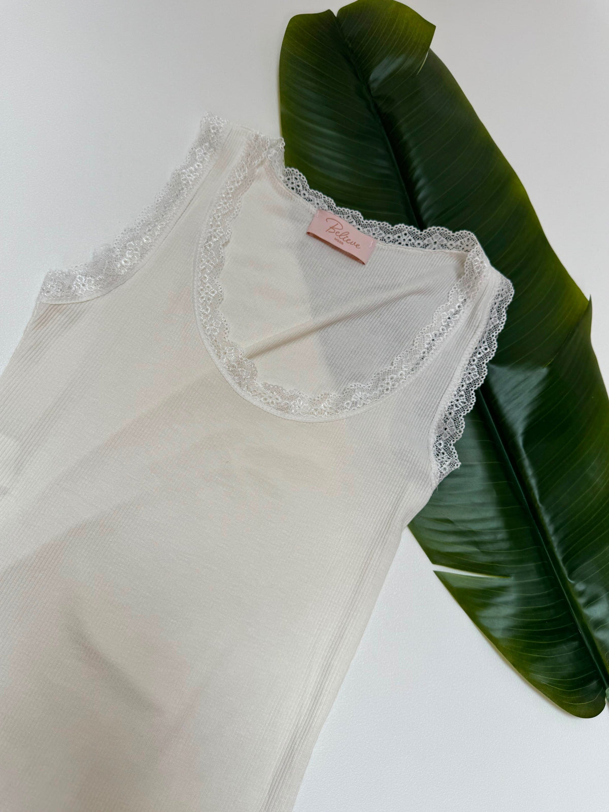 Basic Top mit Spitze EVERYDAY`S weiß