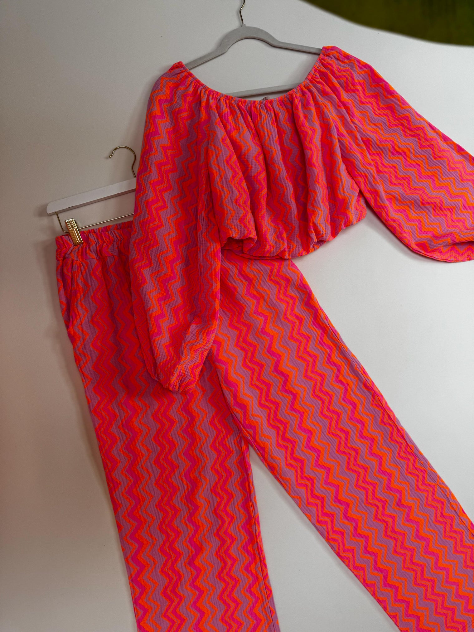 Musselin Hose ON FIRE rosa/pink/orange