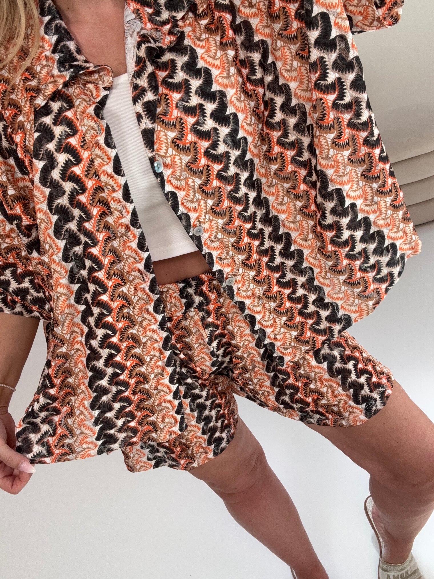 Sommer Shorts SUMMER HOT schwarz/braun/orange