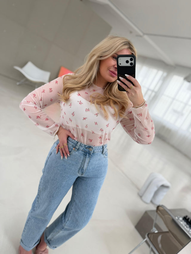 Mesh Langarmshirt LITTLE FLOWERS