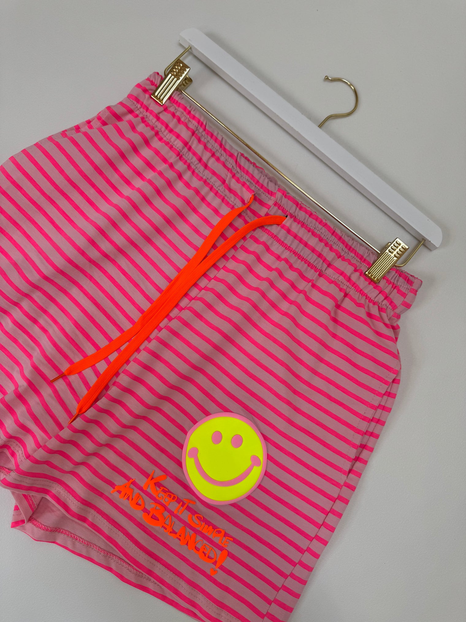 Gestreifte Baumwoll Shorts KEEP IT SIMPLE rosa/pink