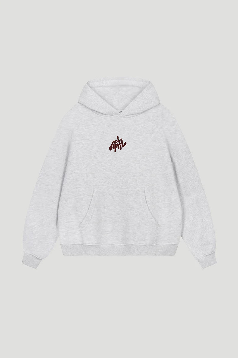 OH APRIL Boyfriend Hoodie Fluffy Grey Melange