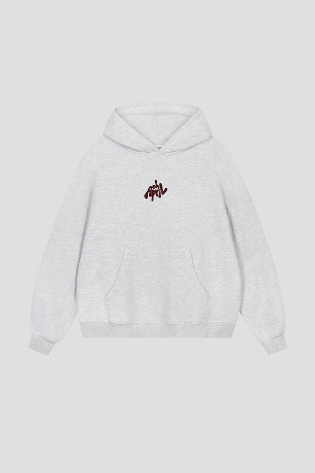 OH APRIL Boyfriend Hoodie Fluffy Grey Melange