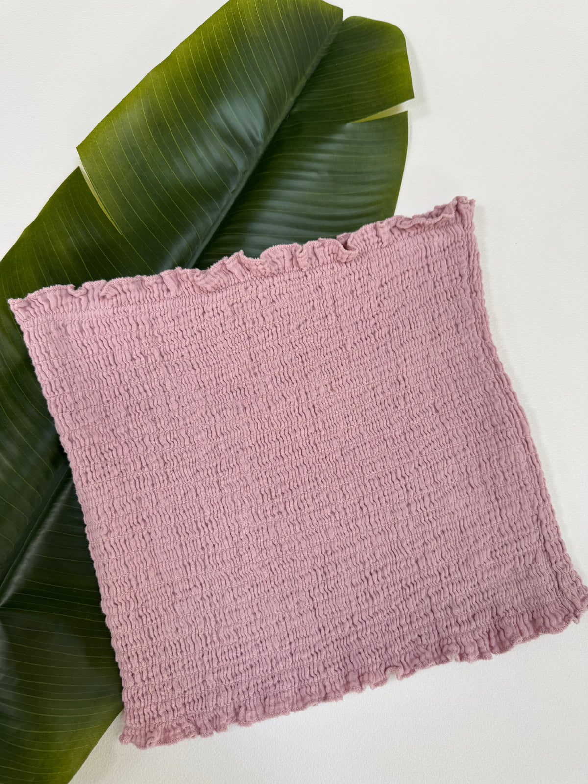 Musselin Bandeau Top mit elastischem Gummizug rose