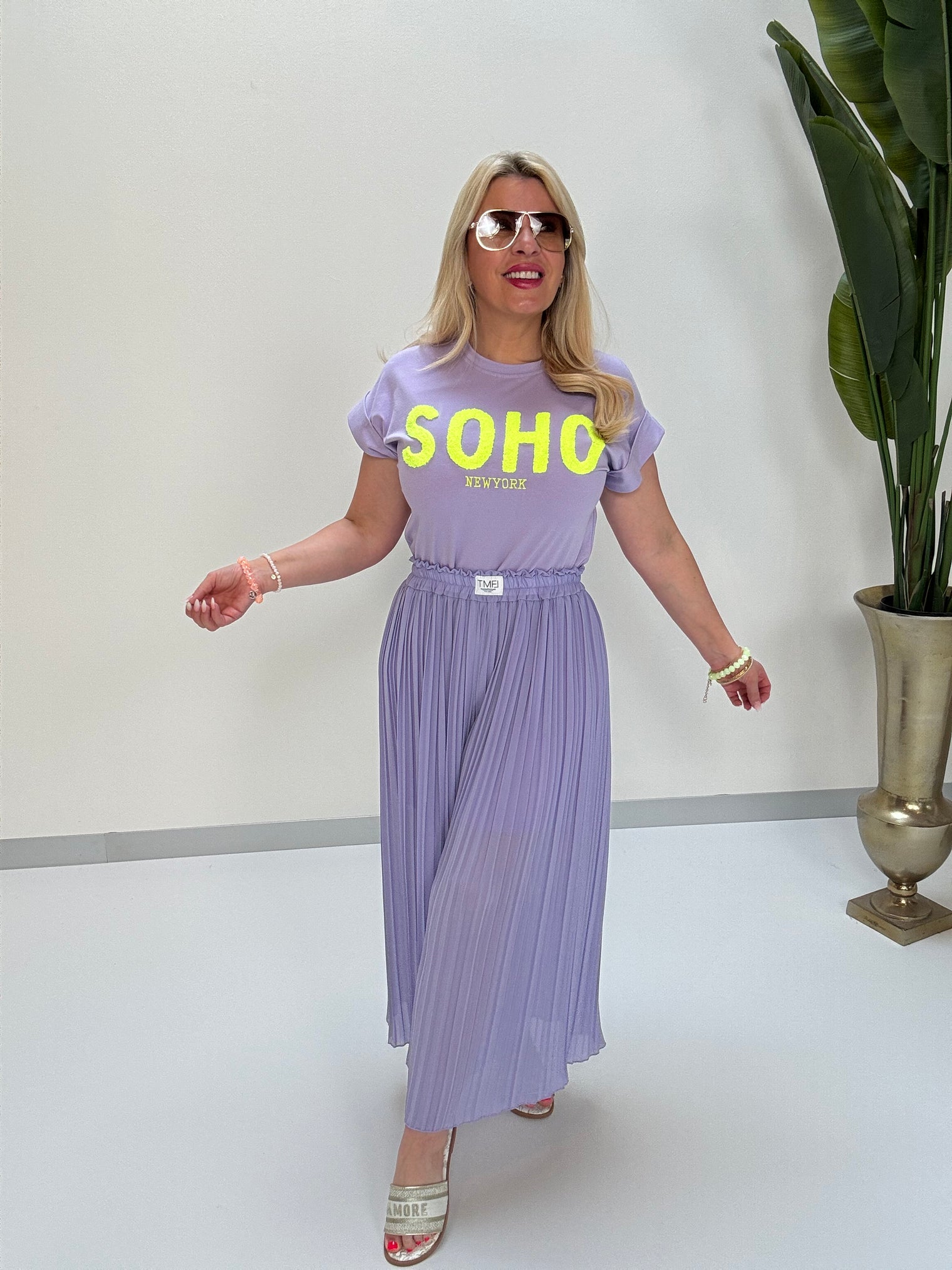 Statement Shirt flieder SOHO hot gelb