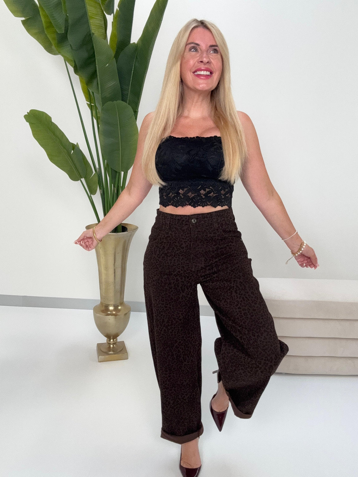 Stretch Barrel Jeans DARK CHOCOLATE LEO