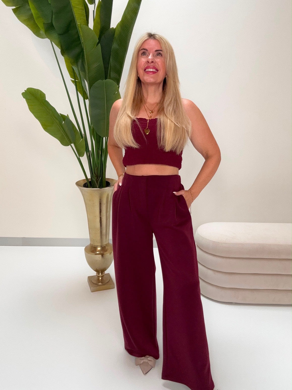 Butterstoff Hose burgundy
