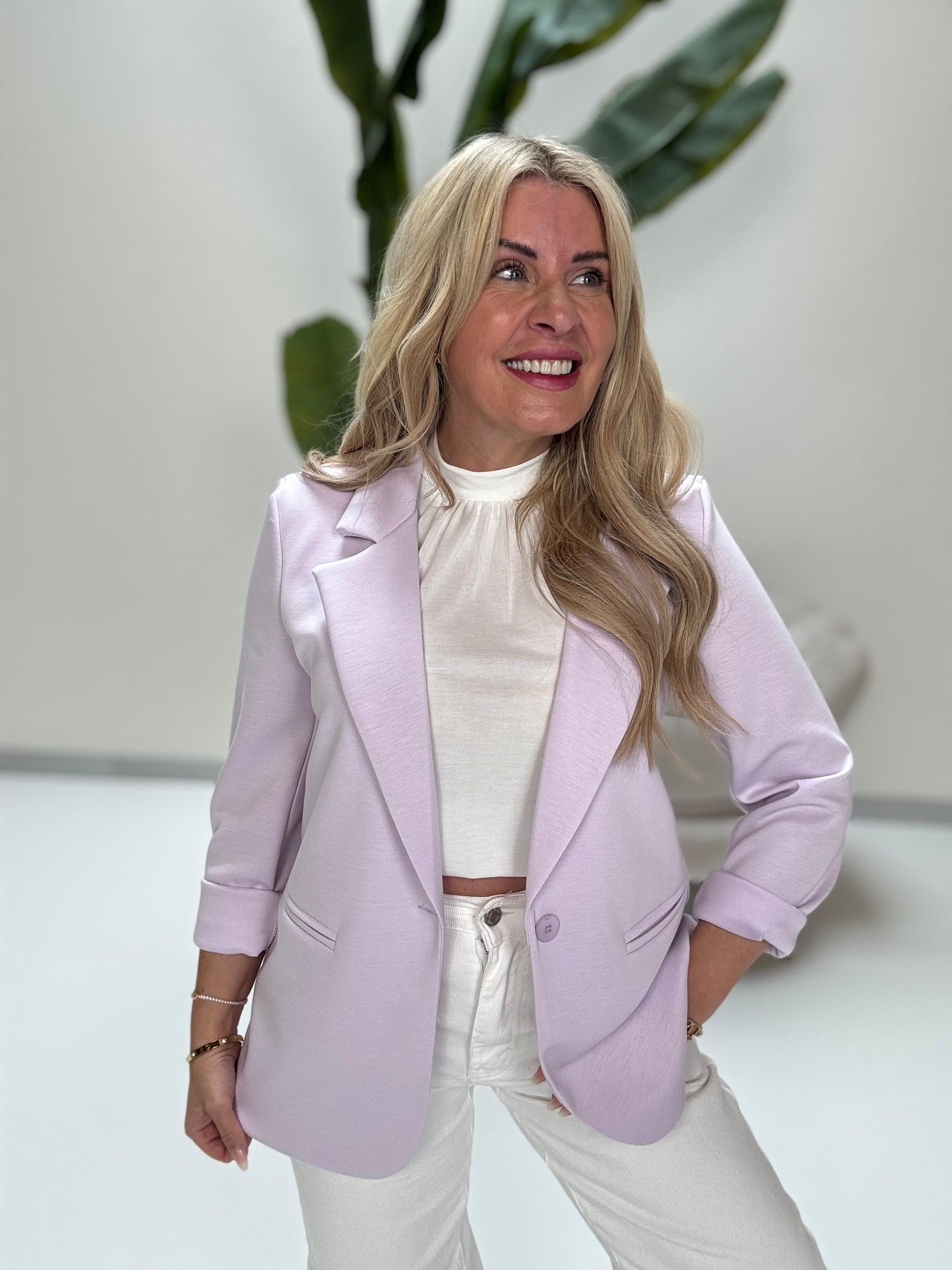 Stretch Butterstoff Blazer LOOK TO THE SKY flieder