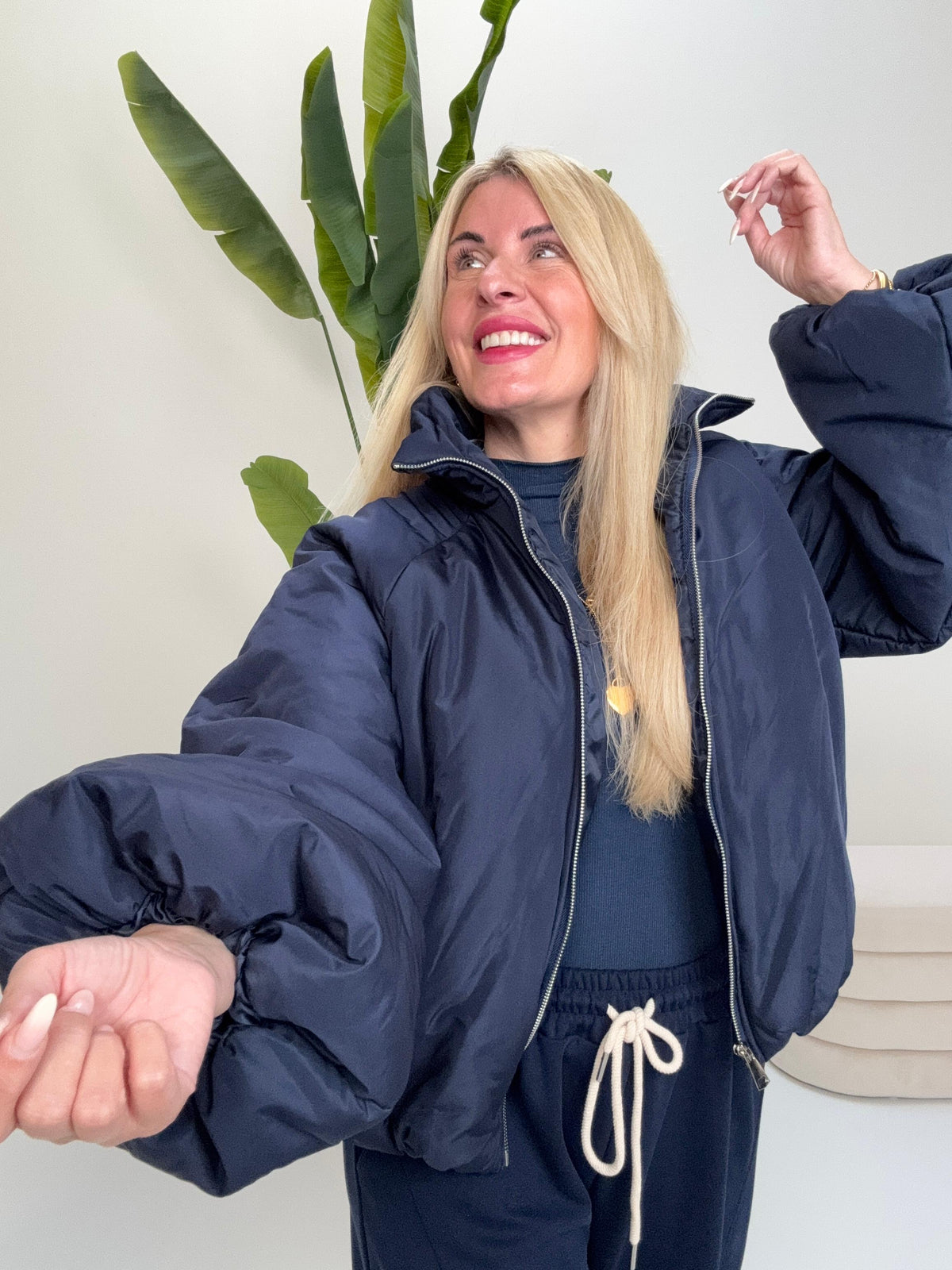 Jacke PUFFY POWER mit Reißverschluss mitternachtsblau
