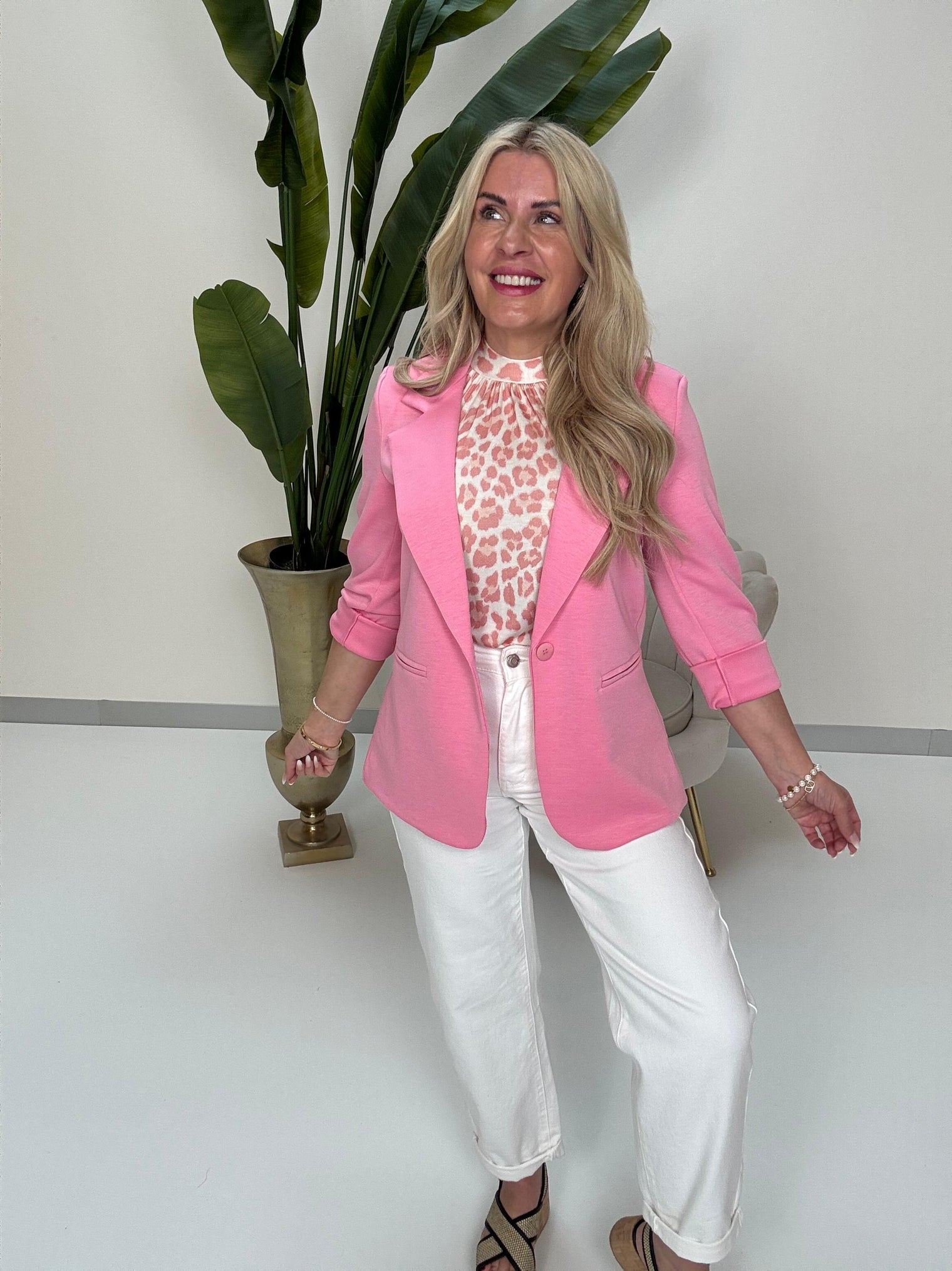 Stretch Butterstoff Blazer LOOK TO THE SKY pink