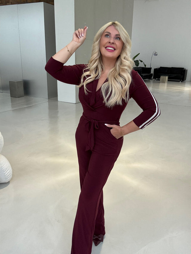Jumpsuit ELEGANCE burgundy Stretchy