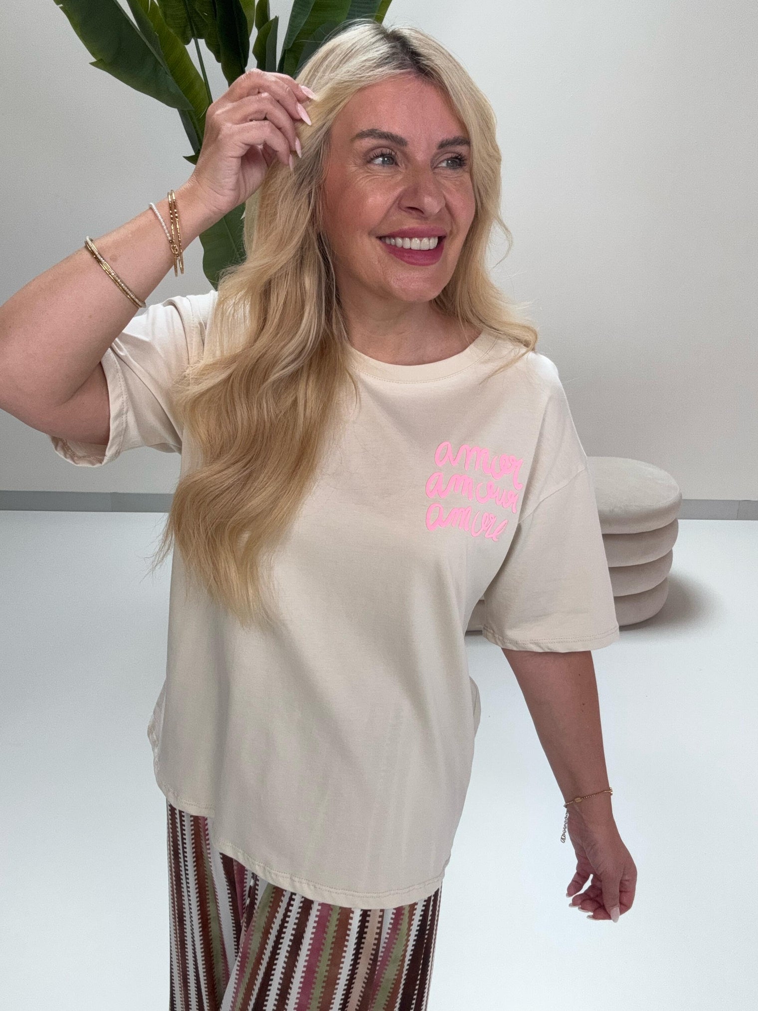 Statement Shirt creme AMORE AMORE AMORE multi
