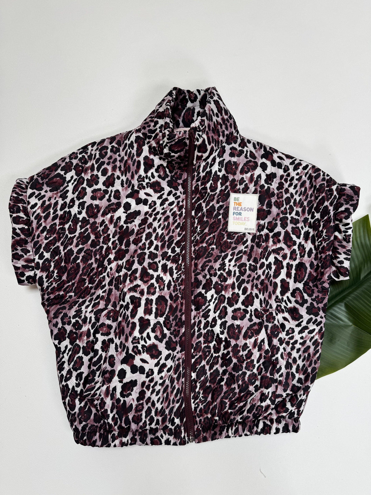 Wattierte Puffy Zipper Weste BE THE REASON FOR SMILES TODAY Leo burgundy