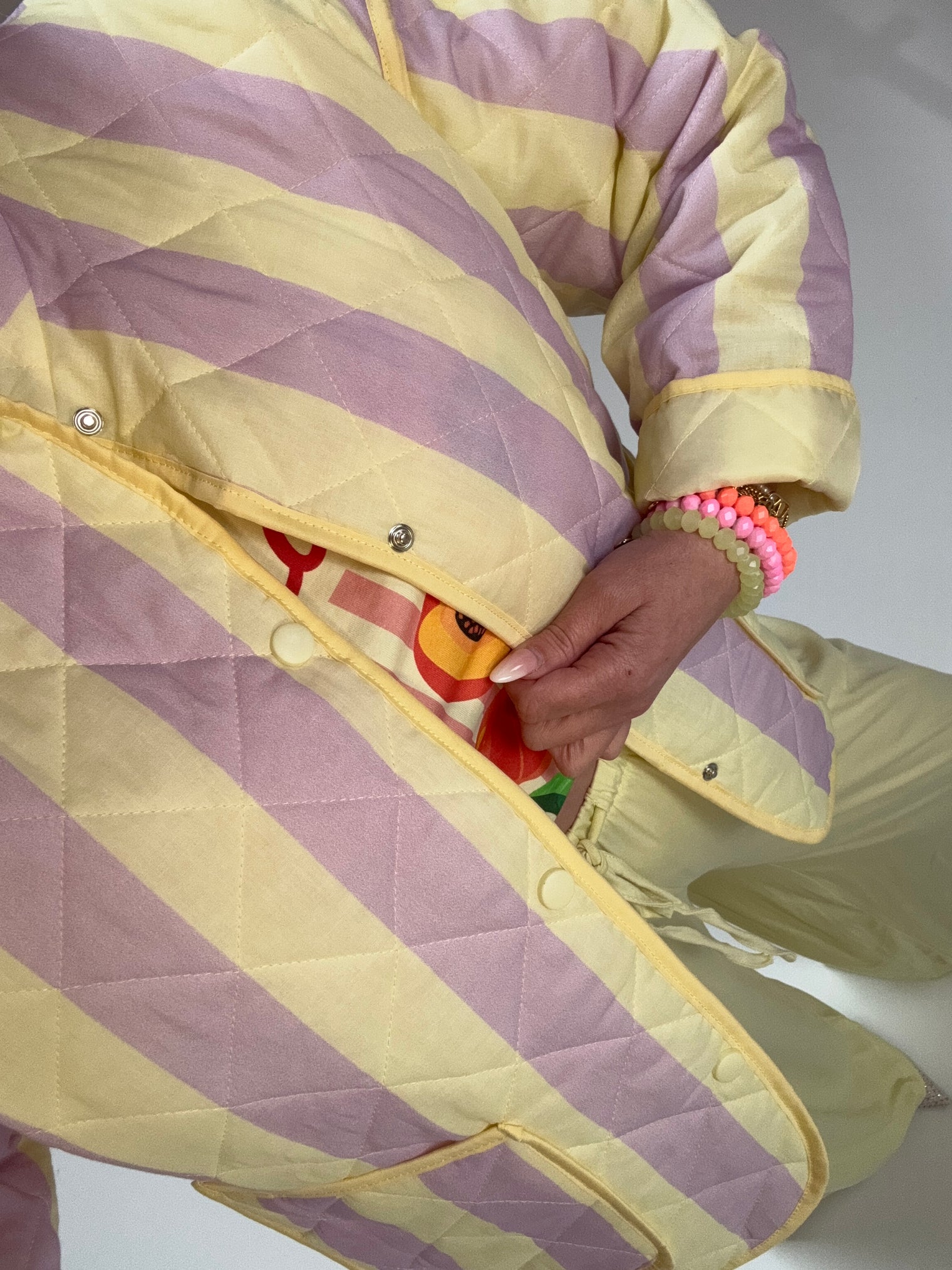 Stepp Jacke CALL ME STRIPESS gelb/flieder