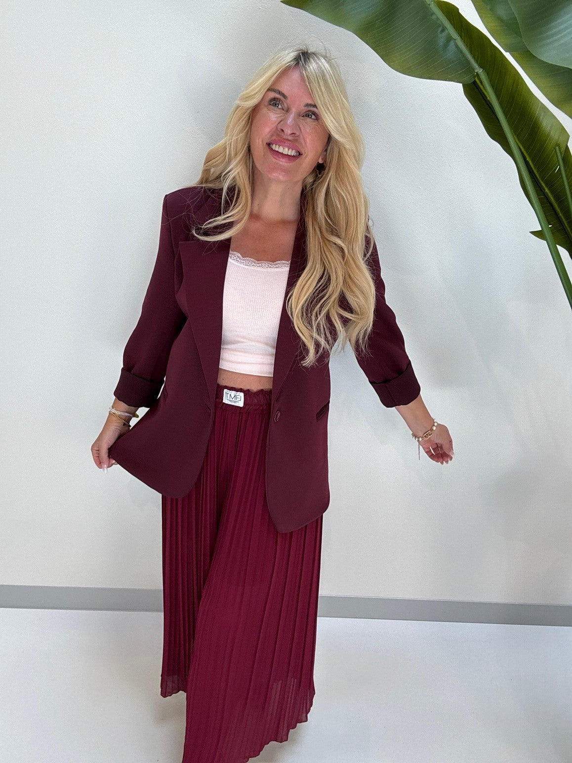 Stretch Butterstoff Blazer LOOK TO THE SKY burgundy