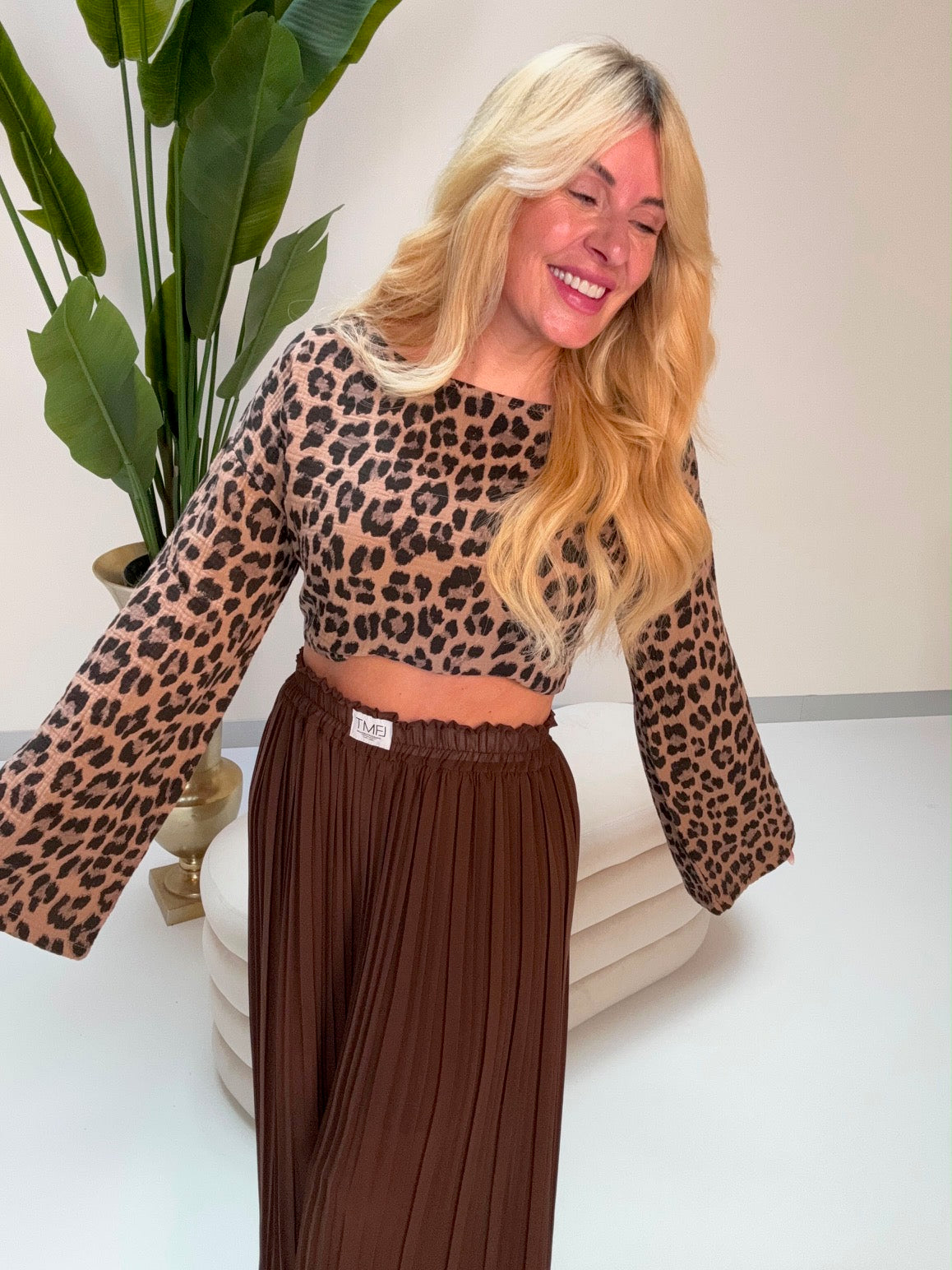 Signature Plisseehose braun mit Patch