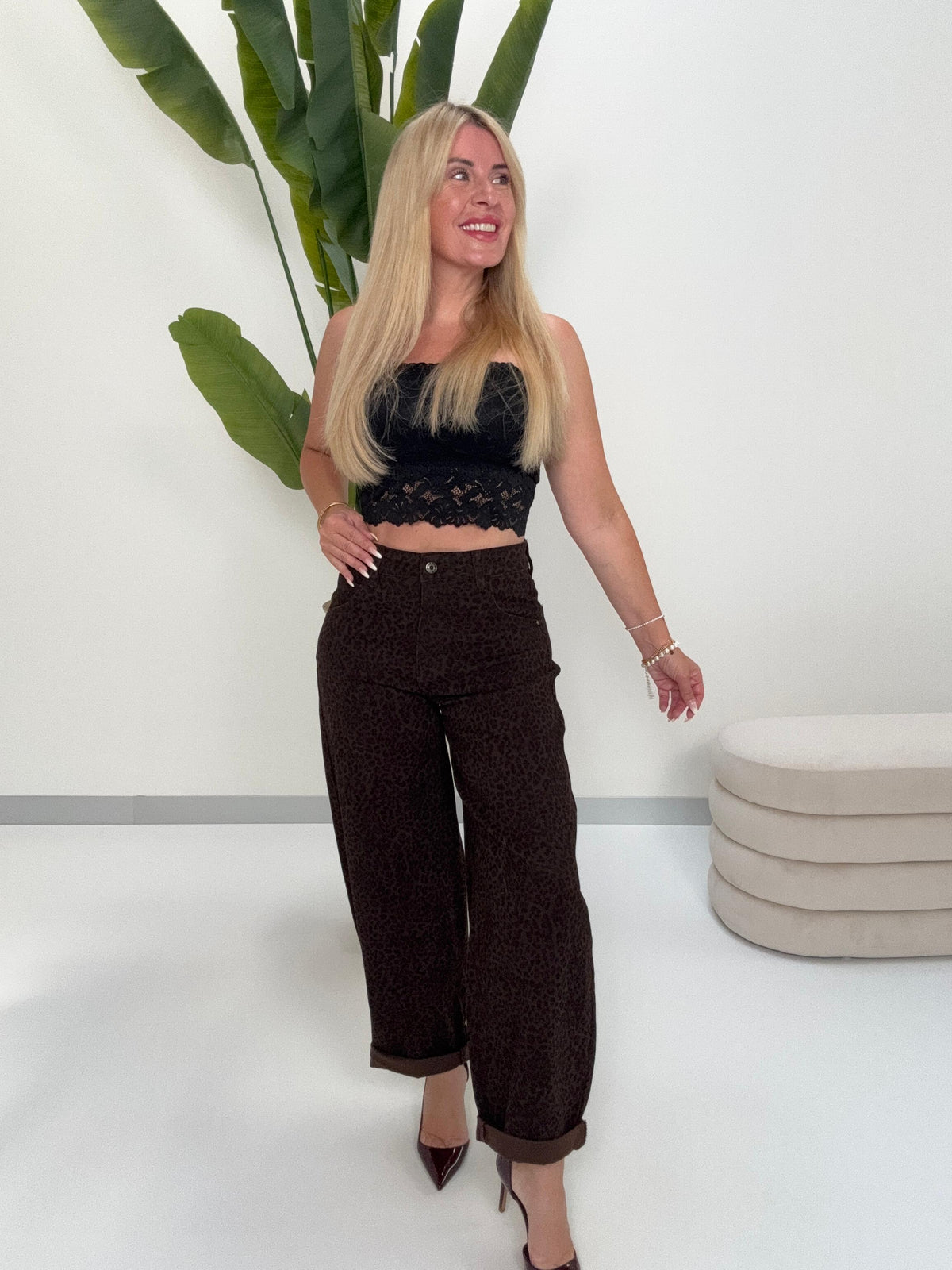 Stretch Barrel Jeans DARK CHOCOLATE LEO