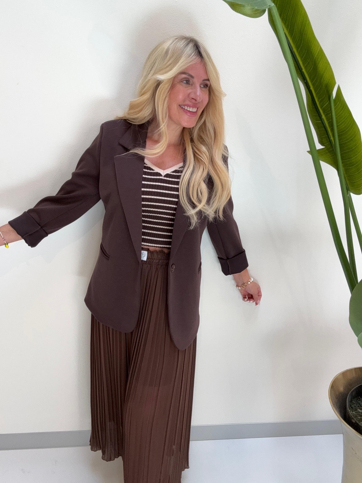 Stretch Butterstoff Blazer LOOK TO THE SKY braun