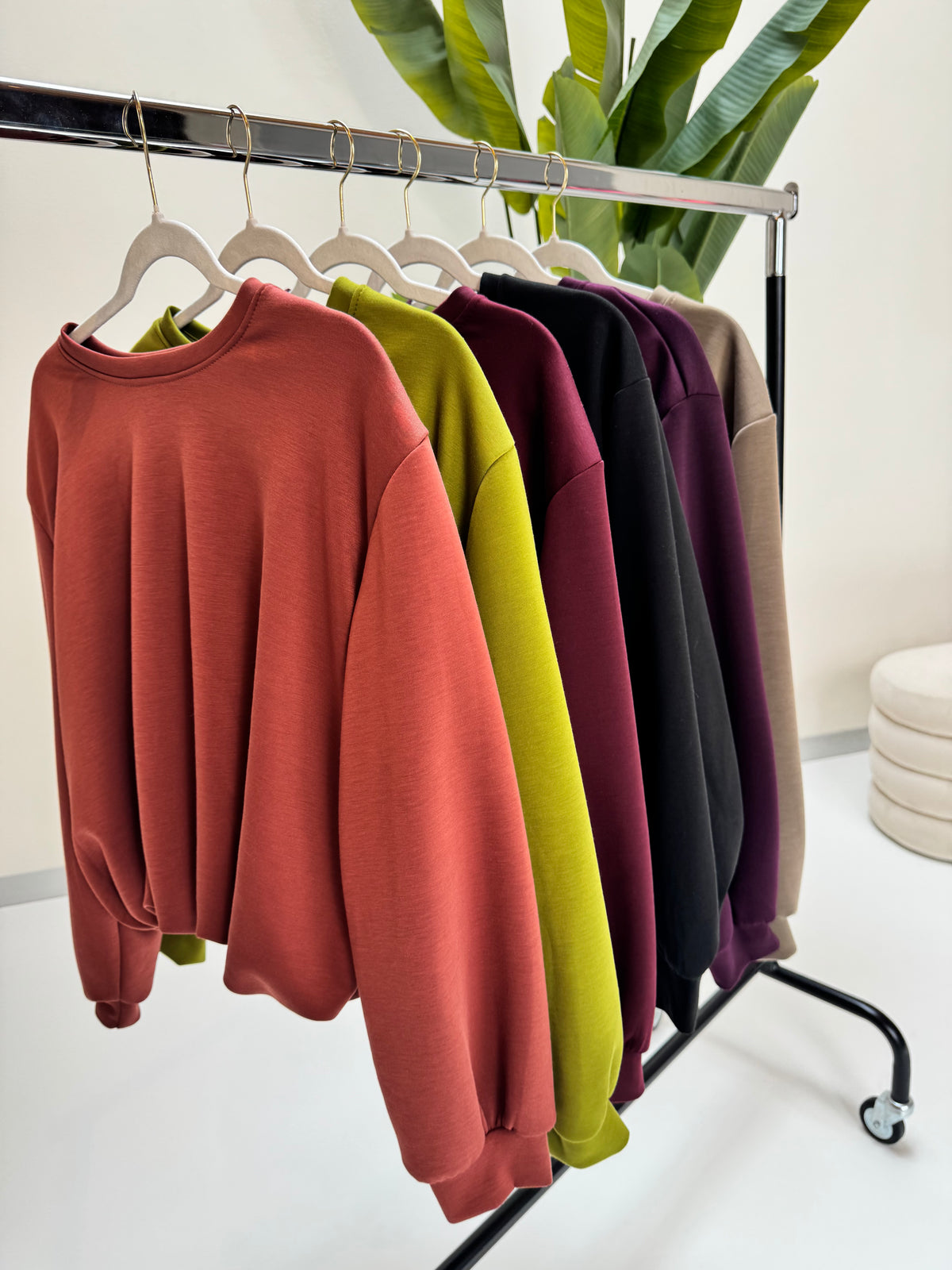 Butterstoff Pullover mit Gummizug unten zimt