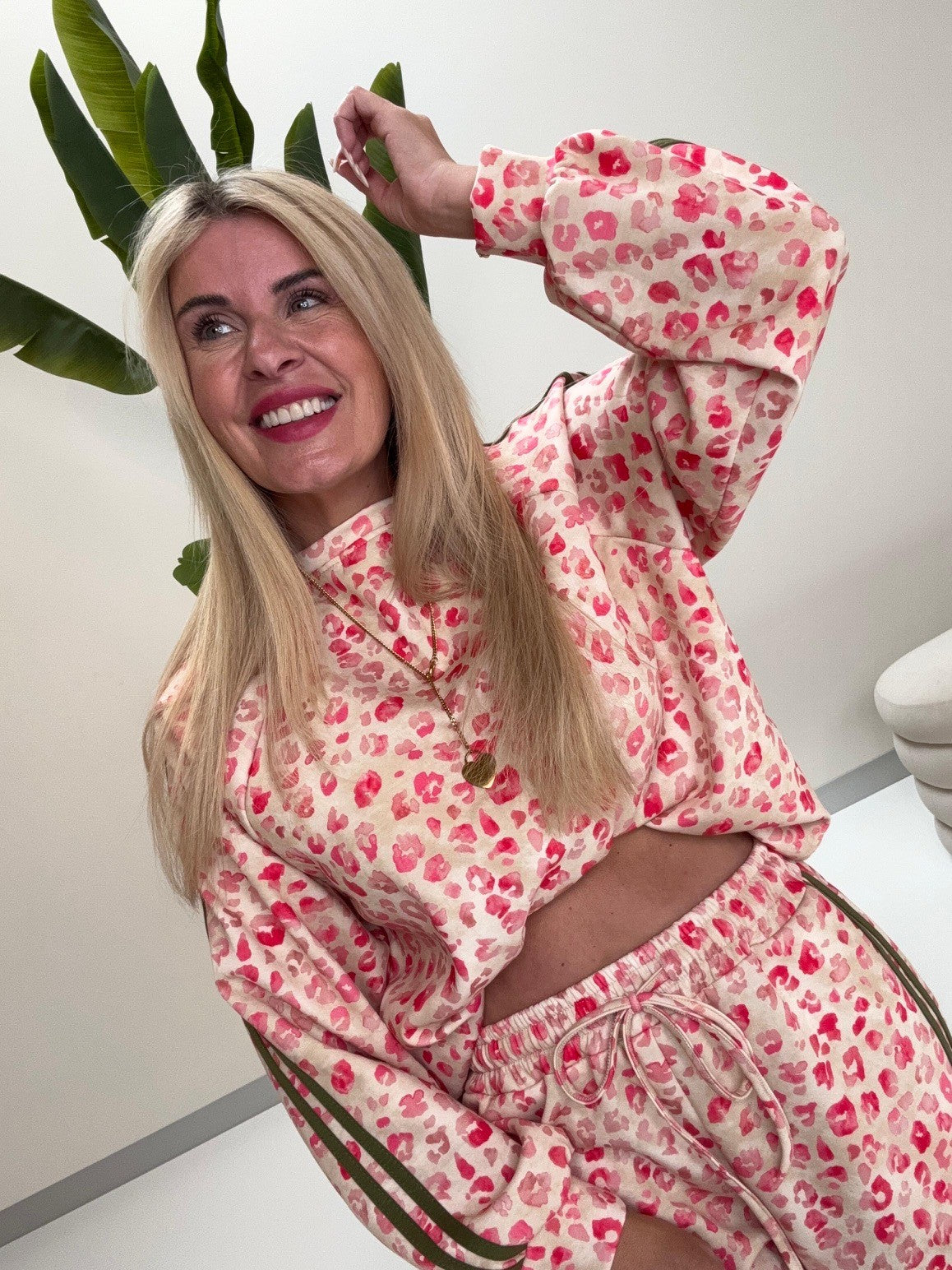 Butterstoff Sweater LEO LOUNGE creme/pink