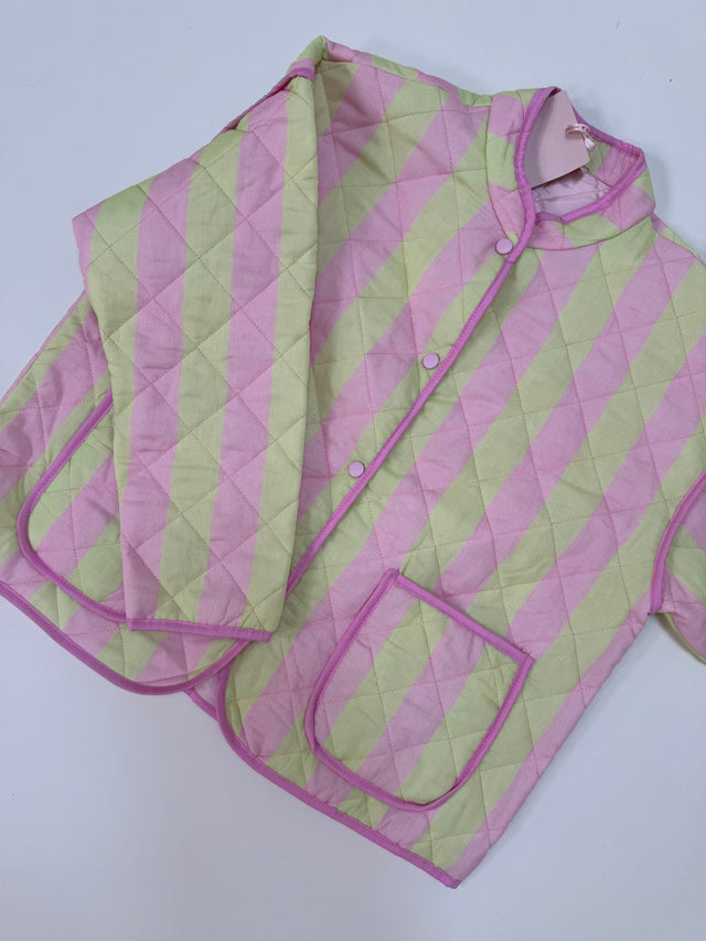 Stepp Jacke CALL ME STRIPES candy rosa/kiwi