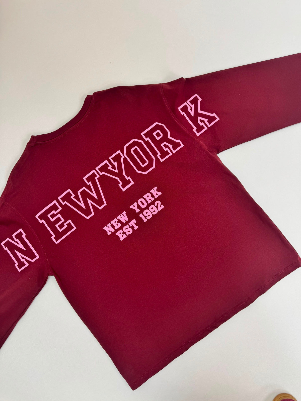 Statement Sweater burgundy NEW YORK