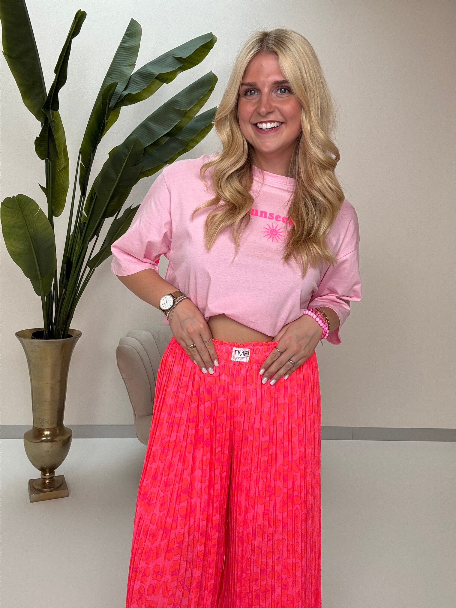Signature Plisseehose hot pink LEO POWER orange/fuchsia
