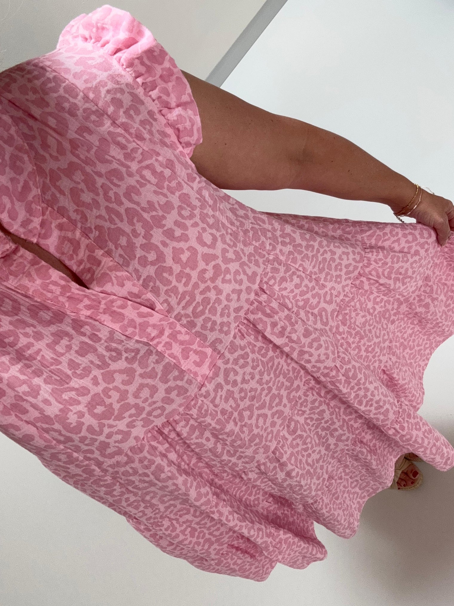 Signature Musselin Kleid kurz hellrosa LEO LOVER rosa