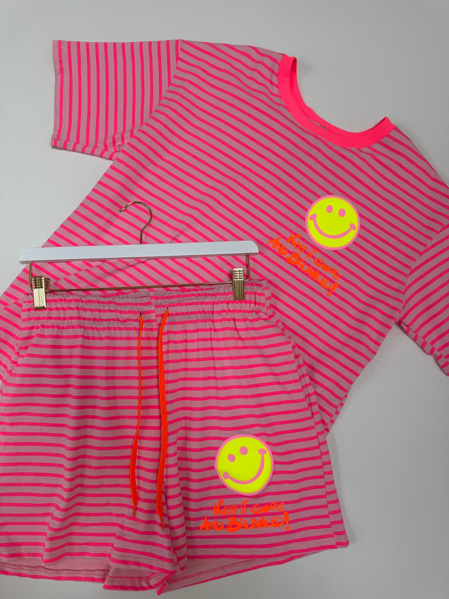 Gestreifte Baumwoll Shorts KEEP IT SIMPLE rosa/pink