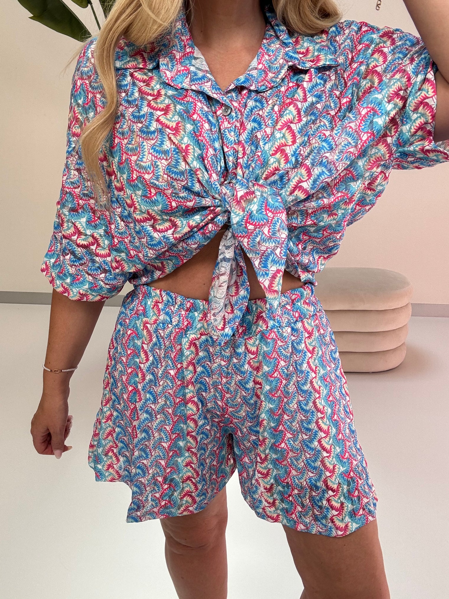 Sommer Shorts SUMMER HOT hellblau/blau/pink