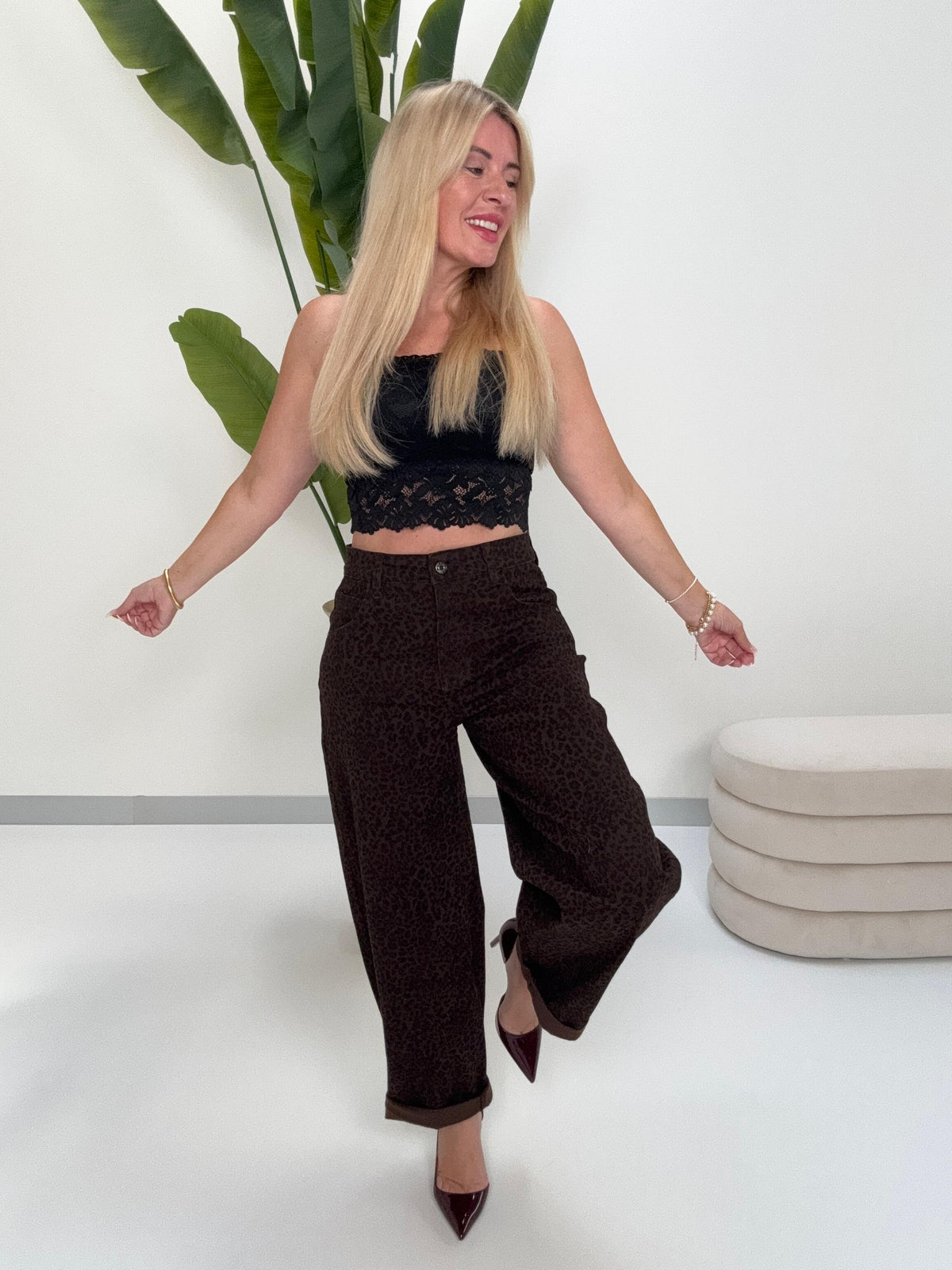 Stretch Barrel Jeans DARK CHOCOLATE LEO