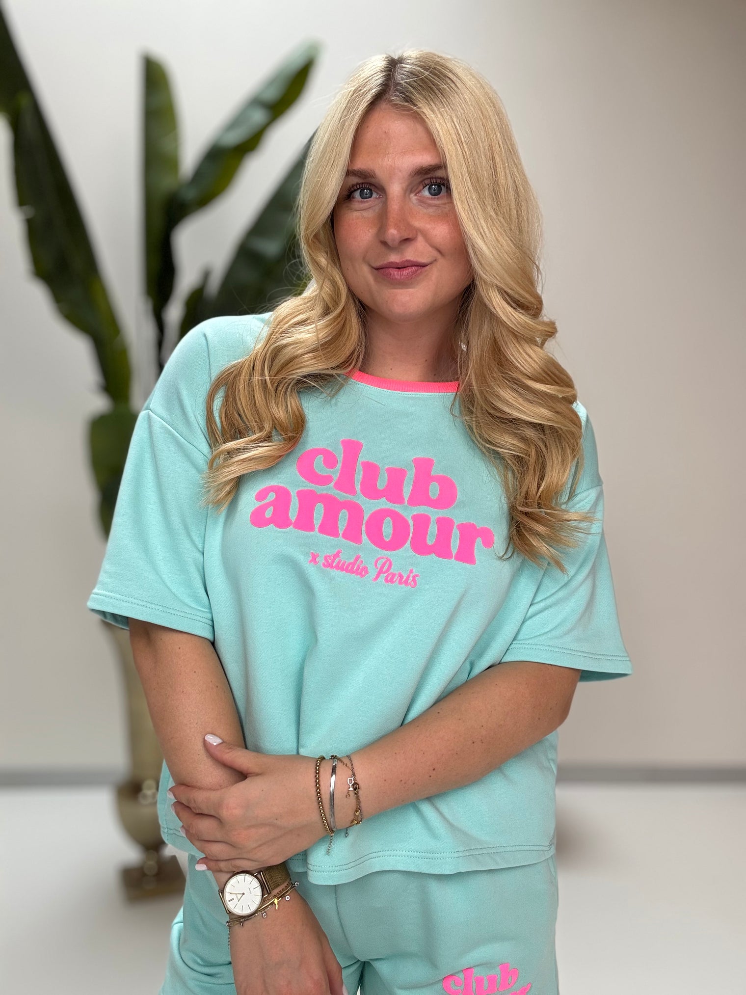 Statement Shirt türkis/pink CLUB AMOUR
