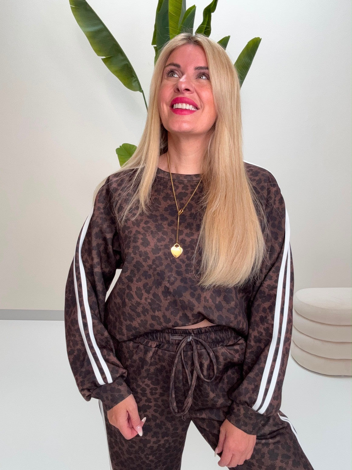 Butterstoff Sweater LEO LOUNGE braun/schwarz
