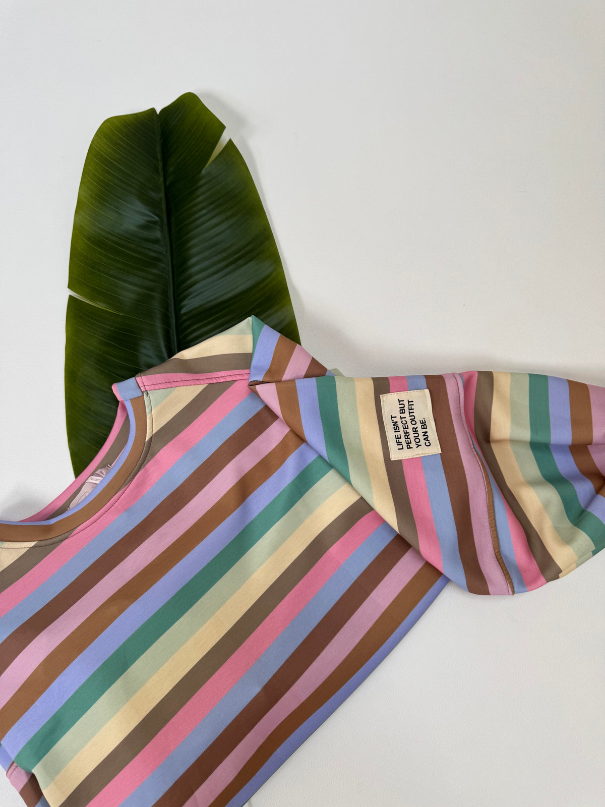 Butterstoff Sweater mit Patch am Ärmel SMALL STRIPES grün/mint/buttermilk/rosa/taupe