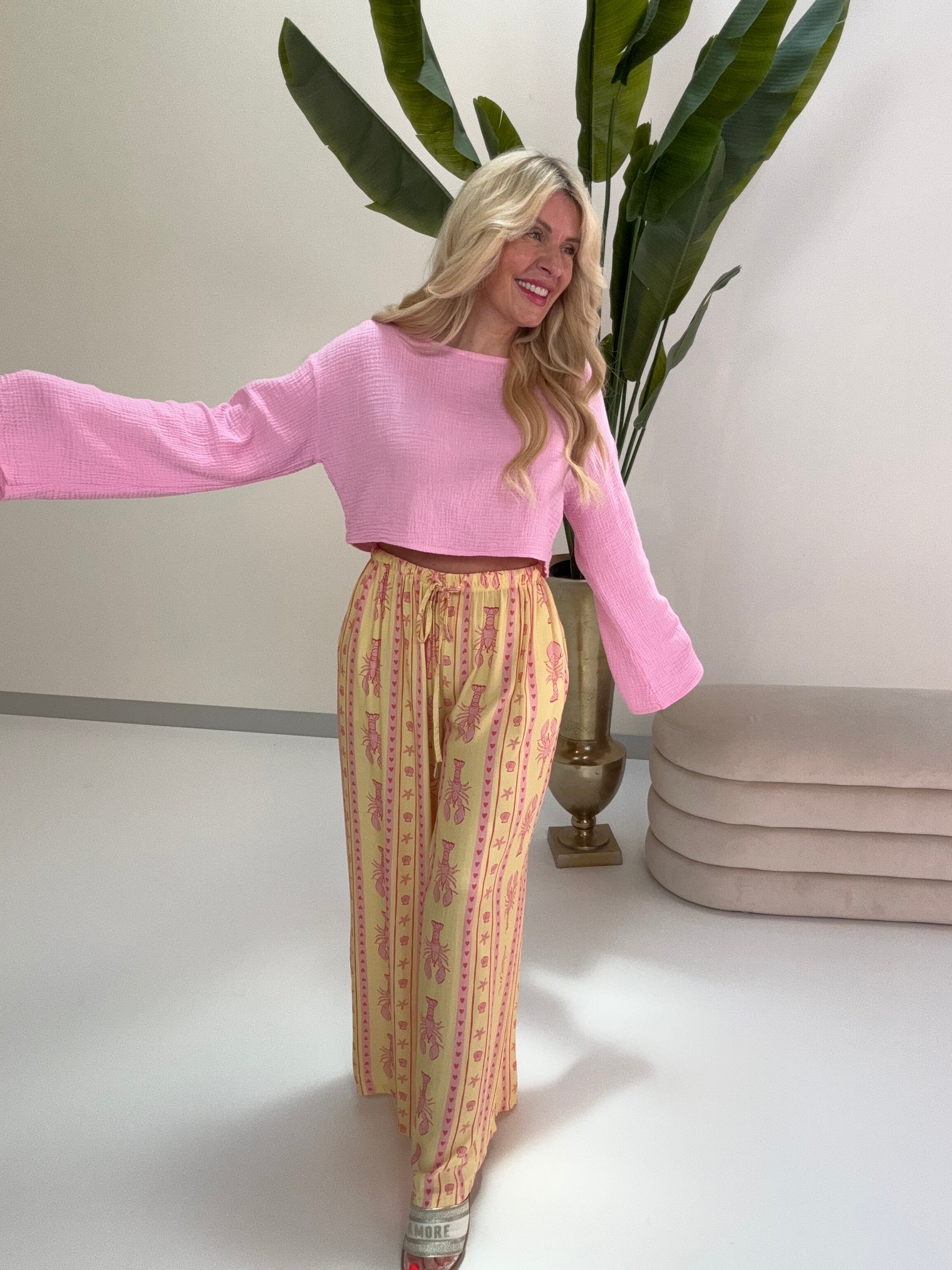 Cropped Musselin Oberteil MUSSELIN MUST-HAVE rosa