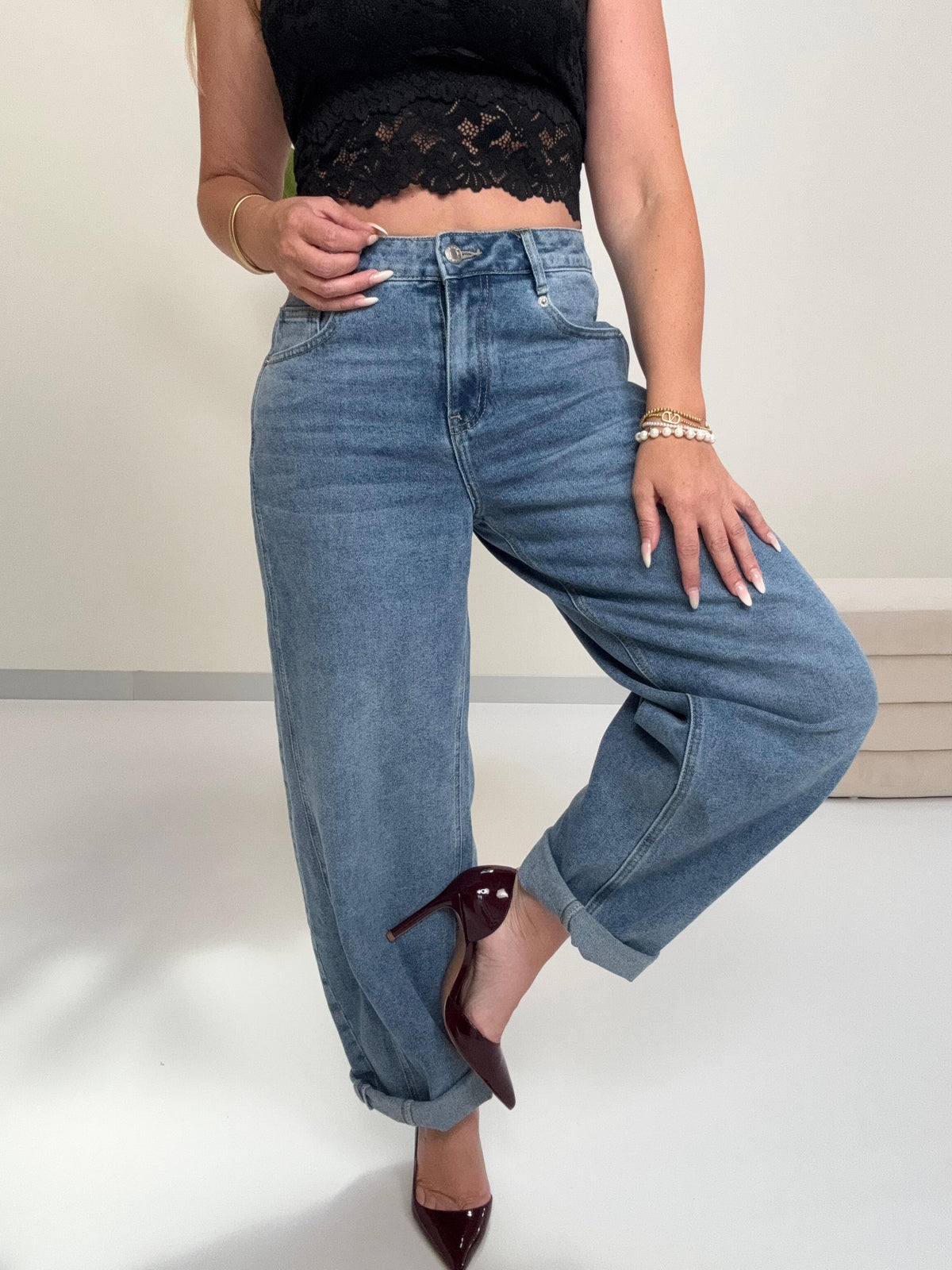 Stretch Barrel Jeans WOW mit seitlichen Details