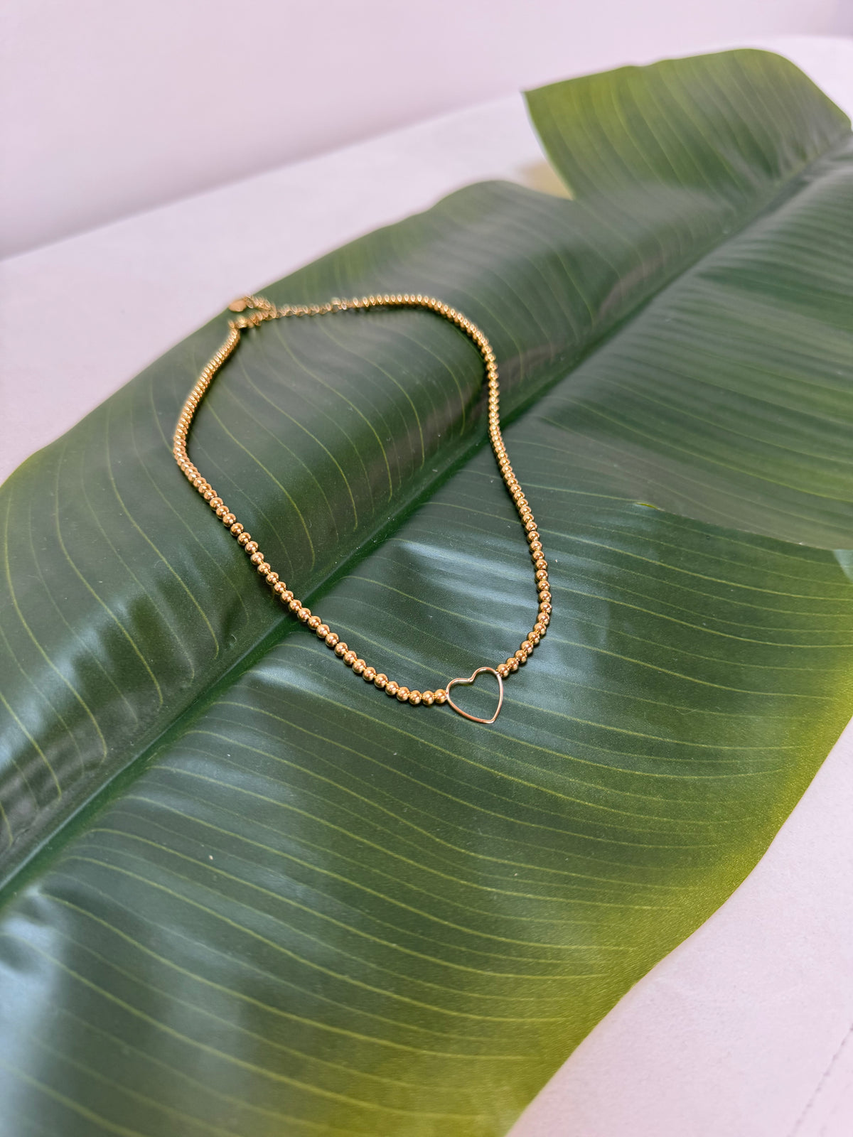Kette gold YOU HAVE MY HEART mit kleinen goldenen Perlen