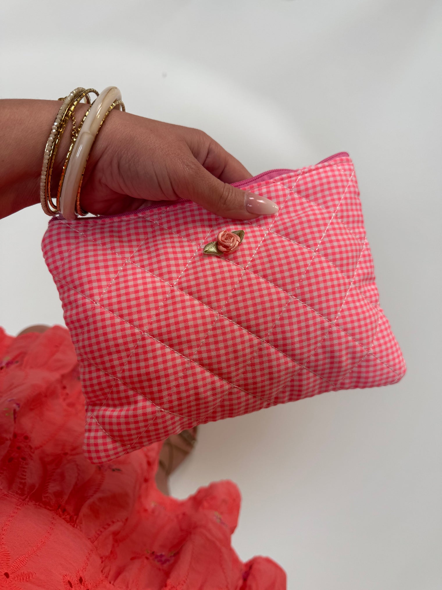 Bag ROSALIE VICHY in Rose