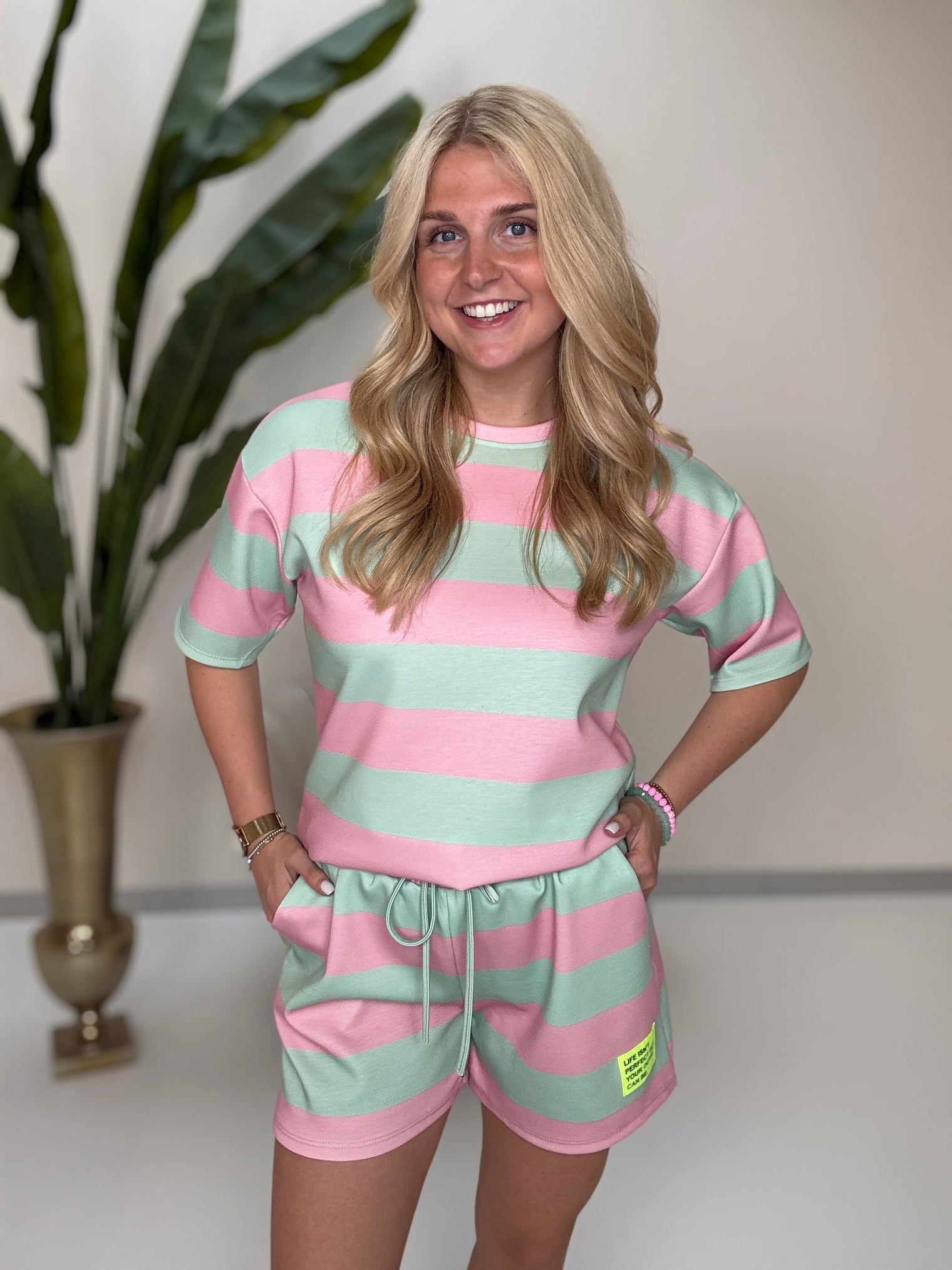 Butterstoff Sommer Set PERFECT OUTFIT matcha/rosa