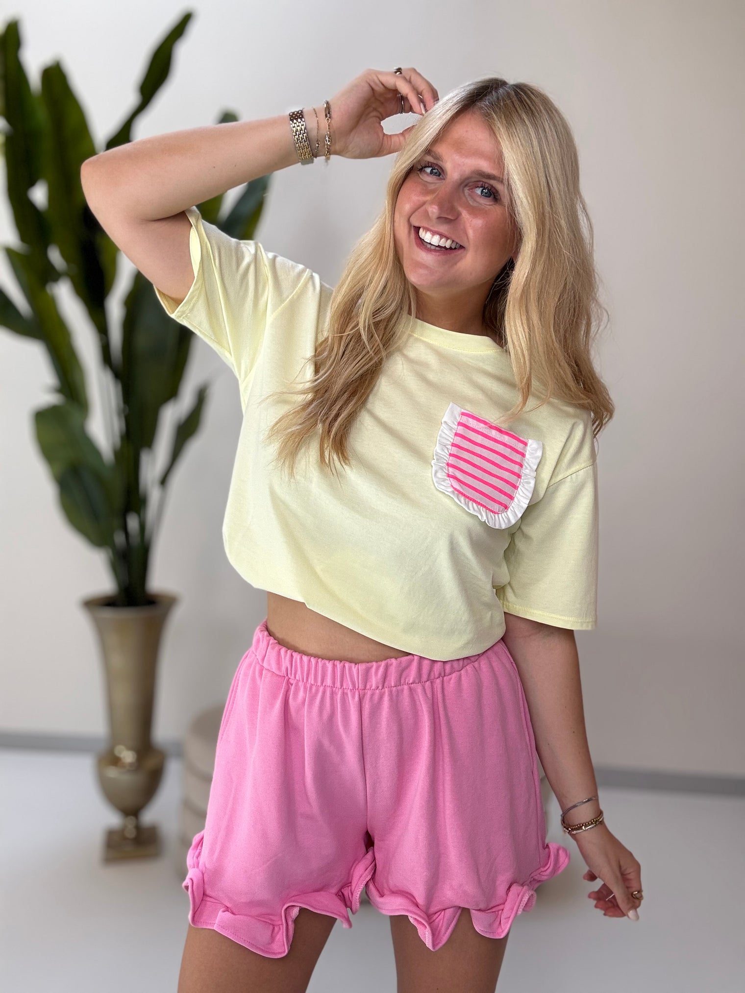 Sommer Shorts mit Volants KISS MY VOLANTS candy rose