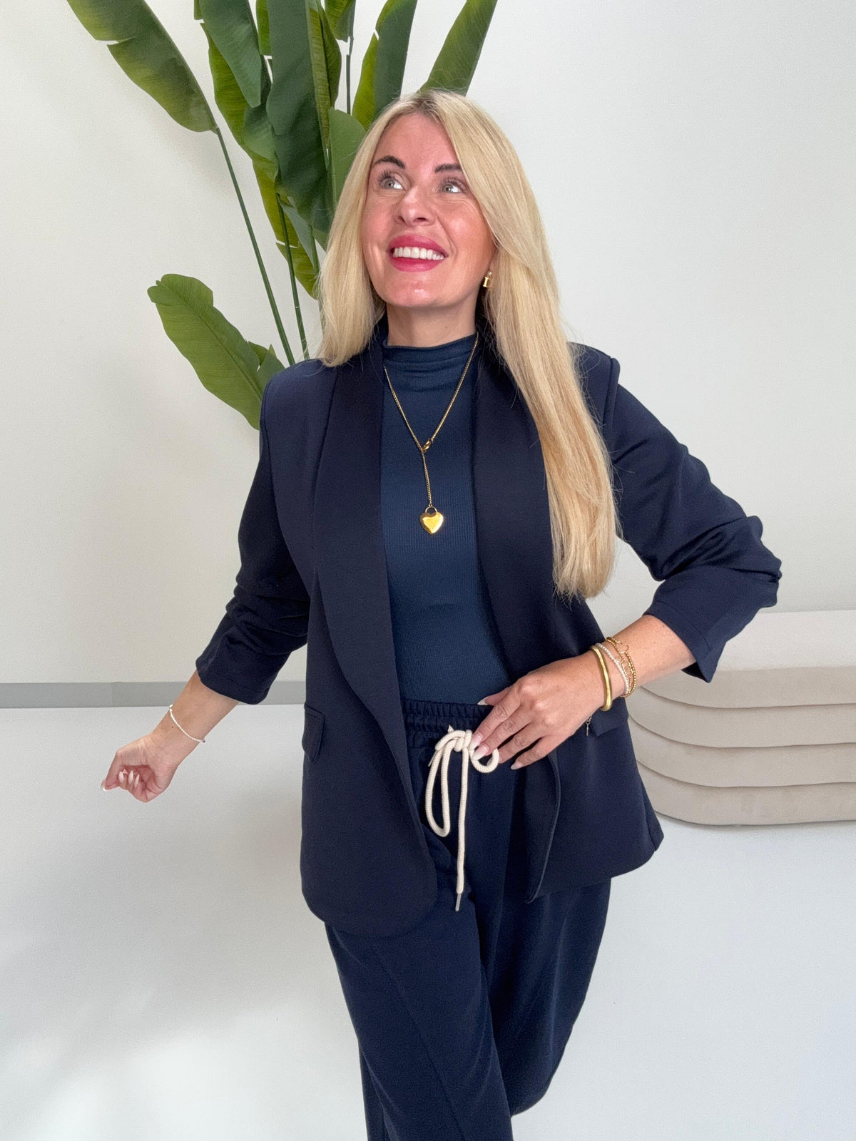 Stretch Butterstoff Blazer OVER THE CLOUDS mitternachtsblau