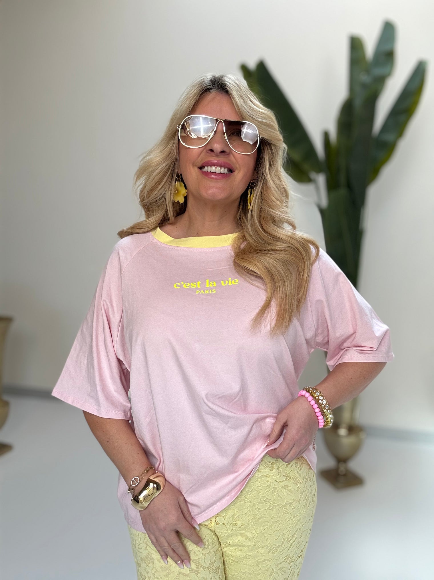 Statement Shirt rosa lemon C’est la vie Paris