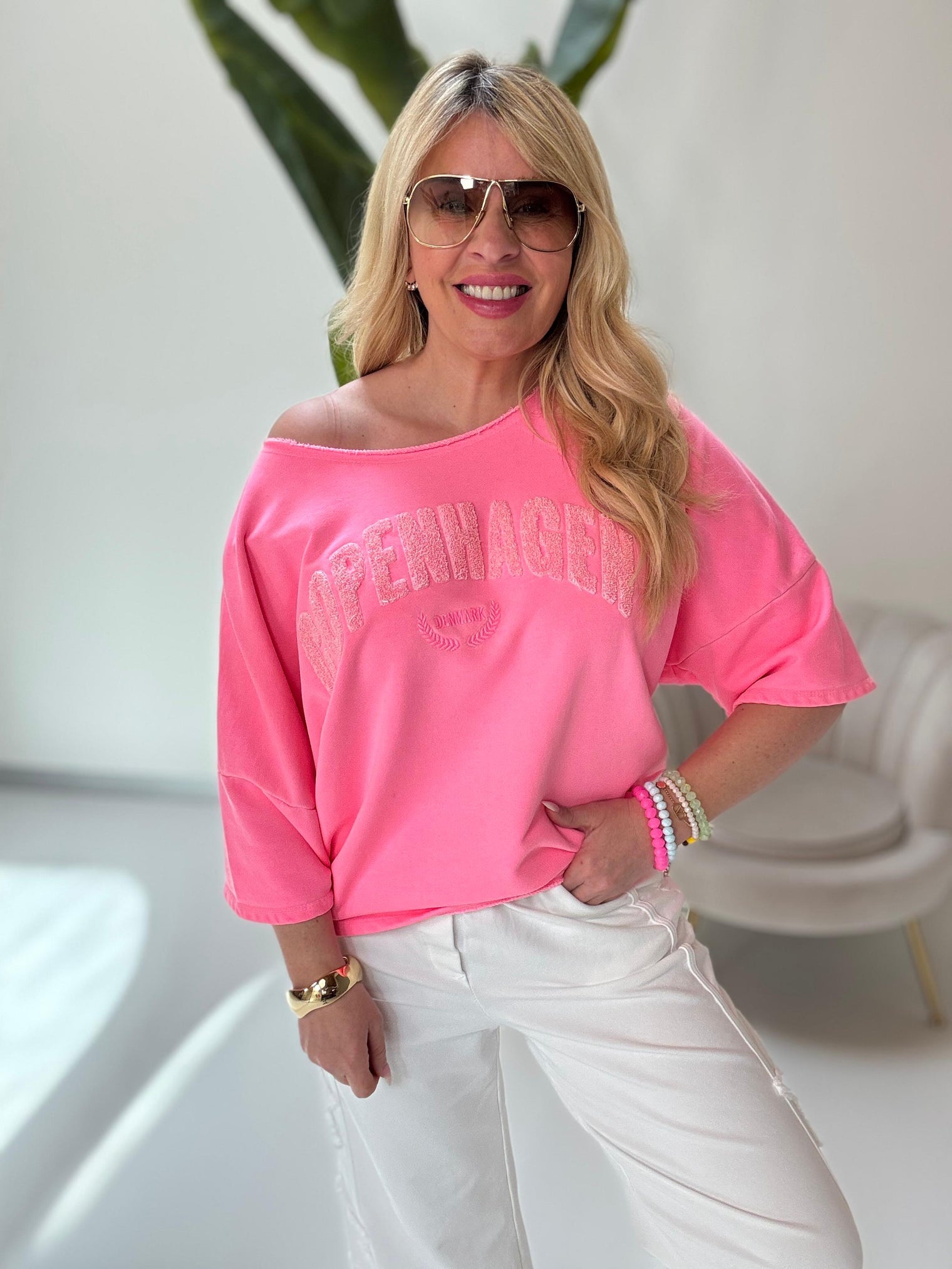 Kurz Arm Sweater pink COPENHAGEN GIRL