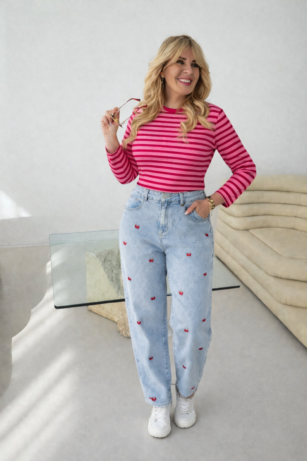 Stretch Mom Jeans CHERRY LOVER
