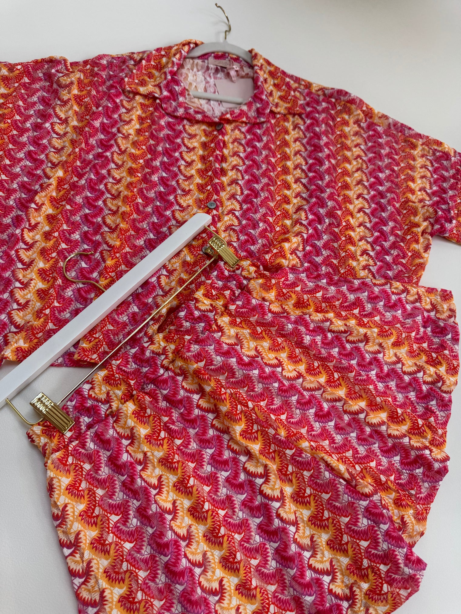 Sommer Bluse kurzarm SUMMER HOT gelb/peach/rot