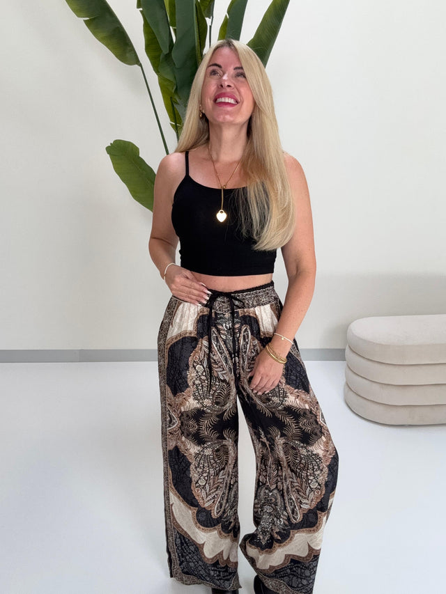 Luxury Hose mit Seide Mahony mitternachtsblau/schwarz/gold