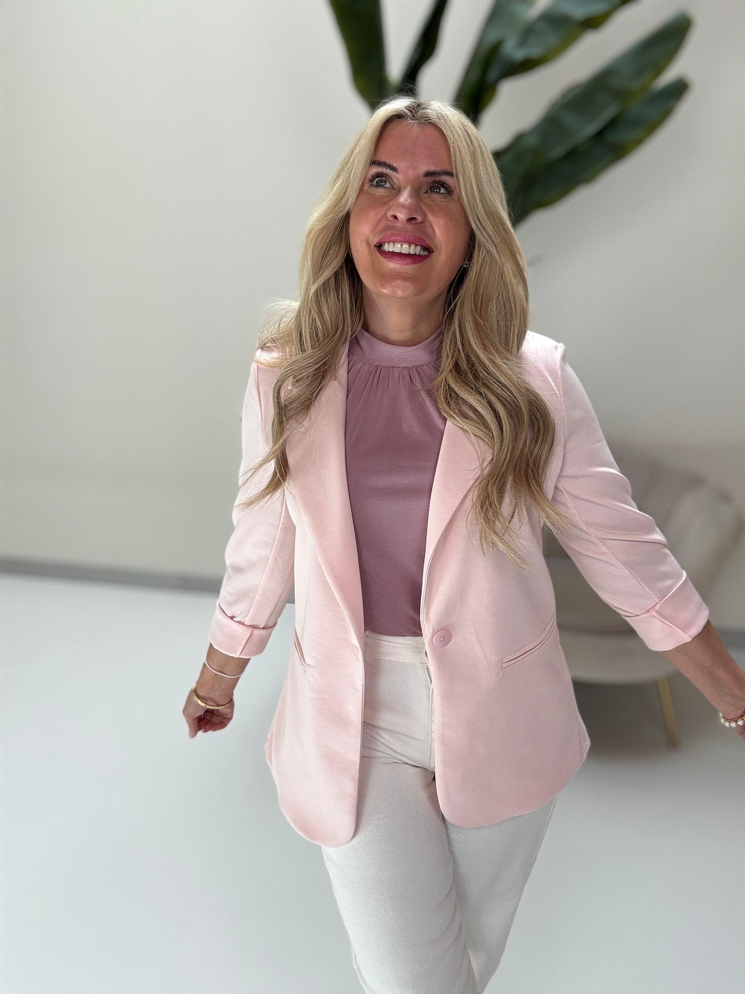 Stretch Butterstoff Blazer LOOK TO THE SKY rosa