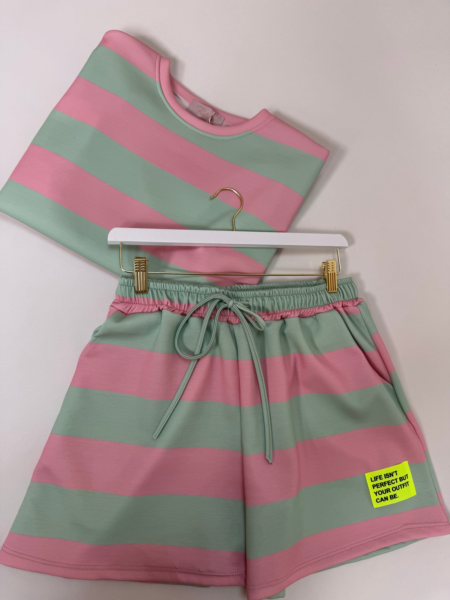 Butterstoff Sommer Set PERFECT OUTFIT matcha/rosa