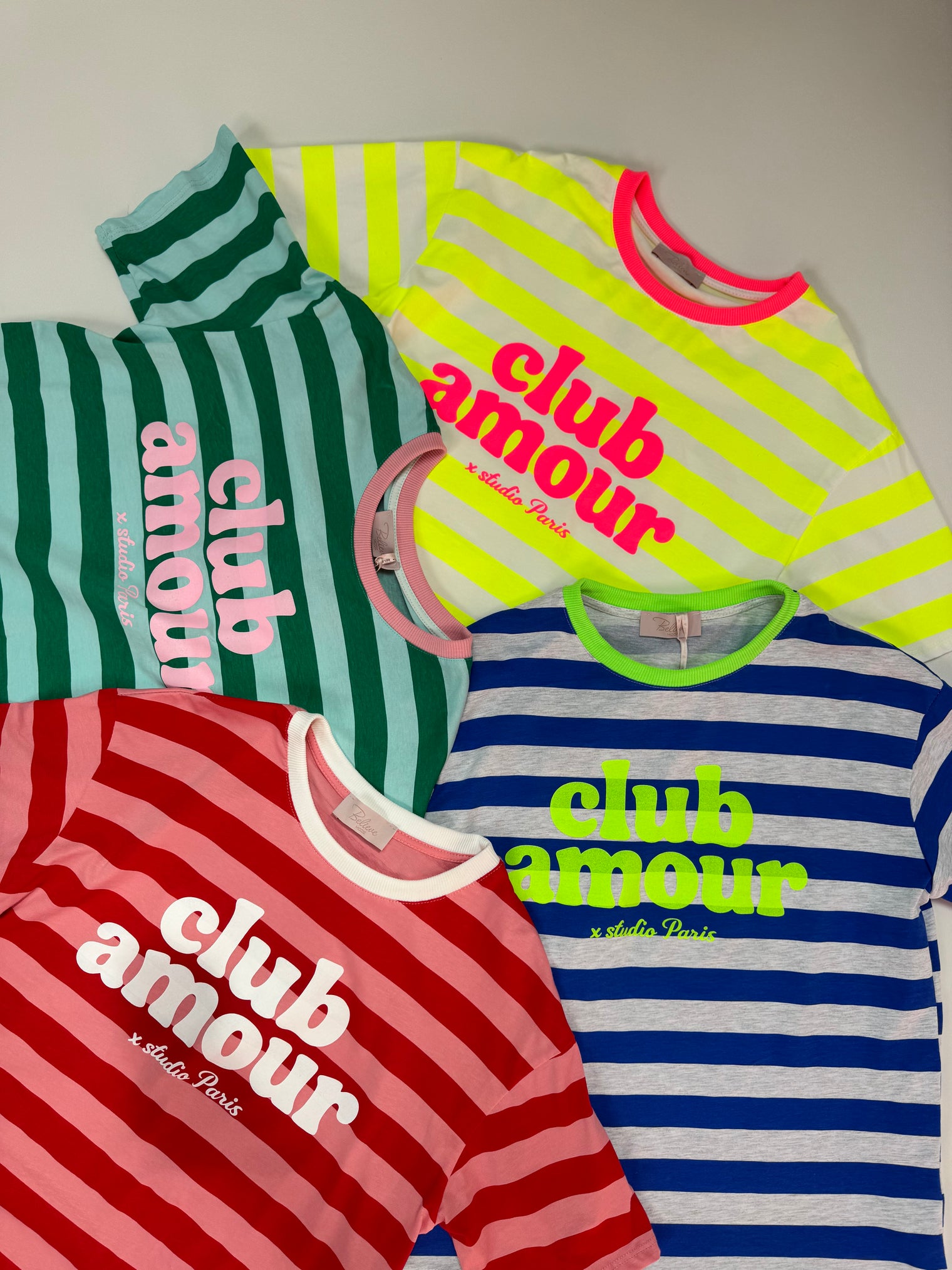 Statement Shirt rosa/rot gestreift CLUB AMOUR